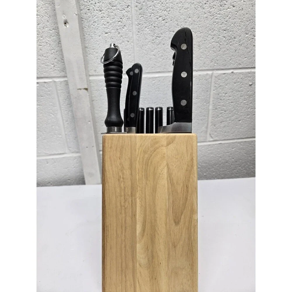 Sabatier 14 Slot 12 Knife Block Set With Sharpener Missing Kitchen Shears